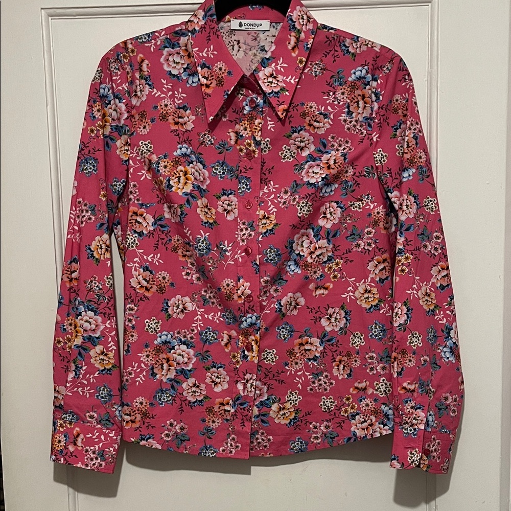 Dondup Pink Floral Button-Down Shirt